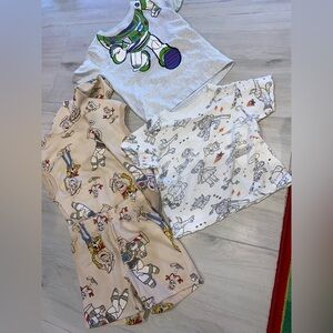 Disney Buzz Lightyear Kids Pajama Set - Gray, Cream, White